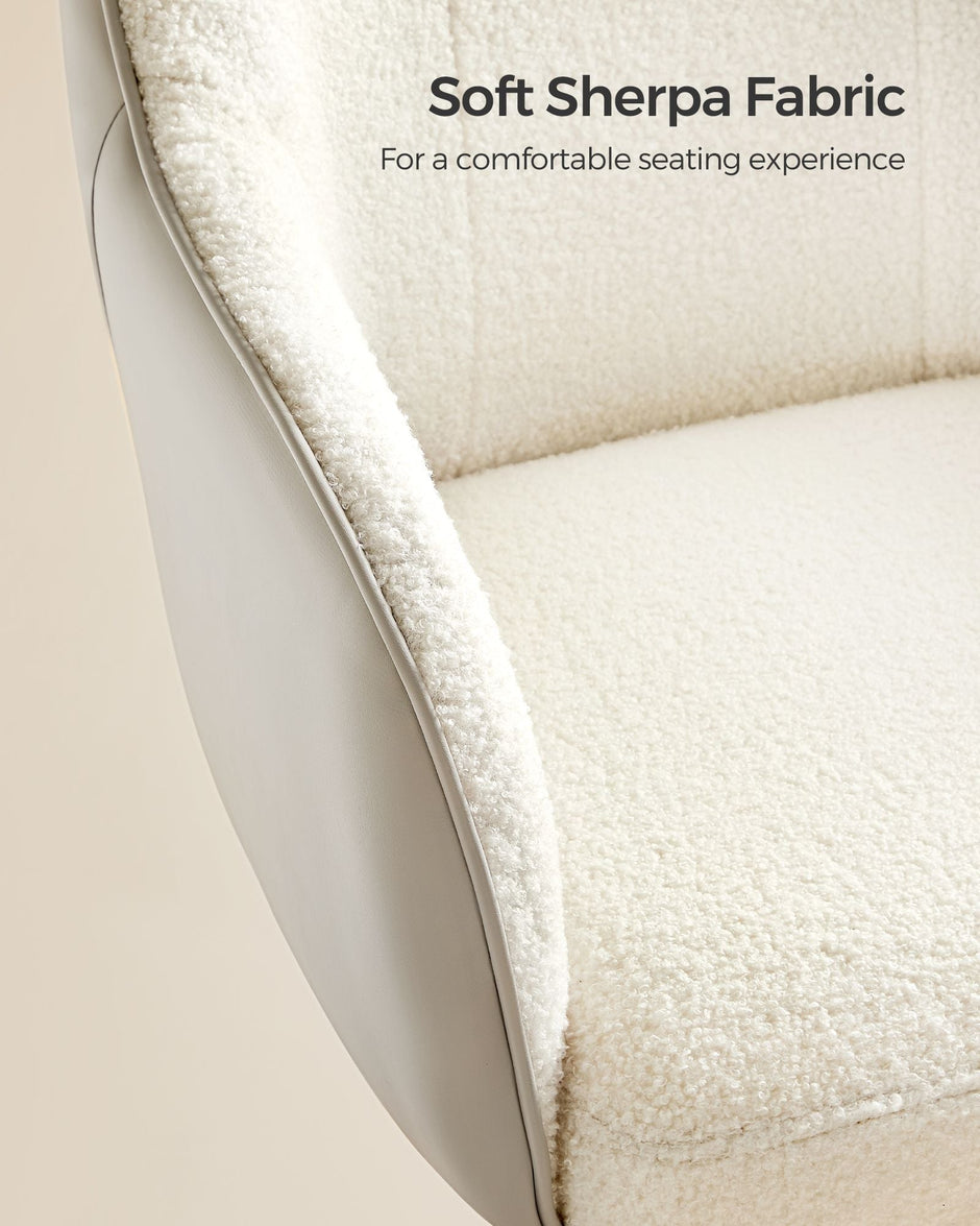 Swivel Desk Chair – Linenette Fabric – Cappuccino Beige – Ergonomic and Height Adjustable