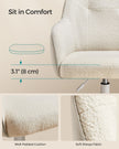 Swivel Desk Chair – Linenette Fabric – Cappuccino Beige – Ergonomic and Height Adjustable