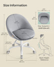 Swivel Chair – Velvet – Dove Grey – Foam Padding, Adjustable Height