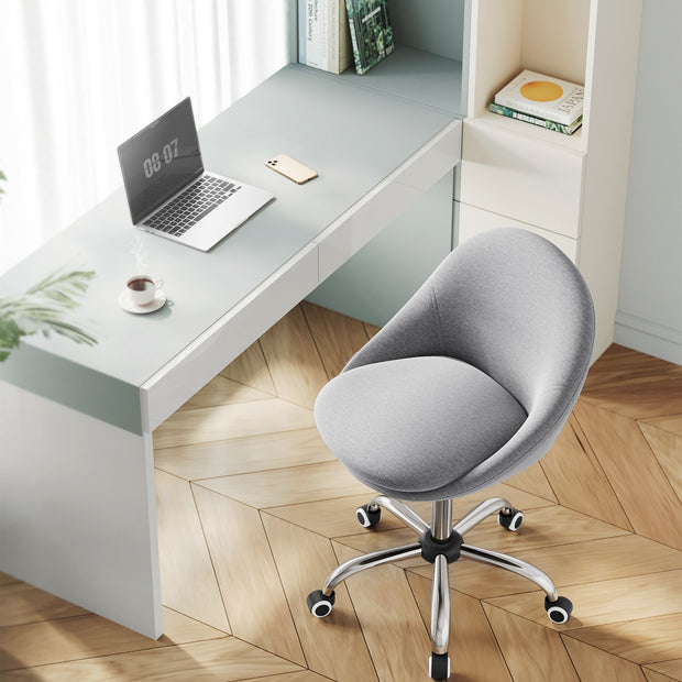 Office Chair – Foam – Dove Grey – Swivel Design with Adjustable Height