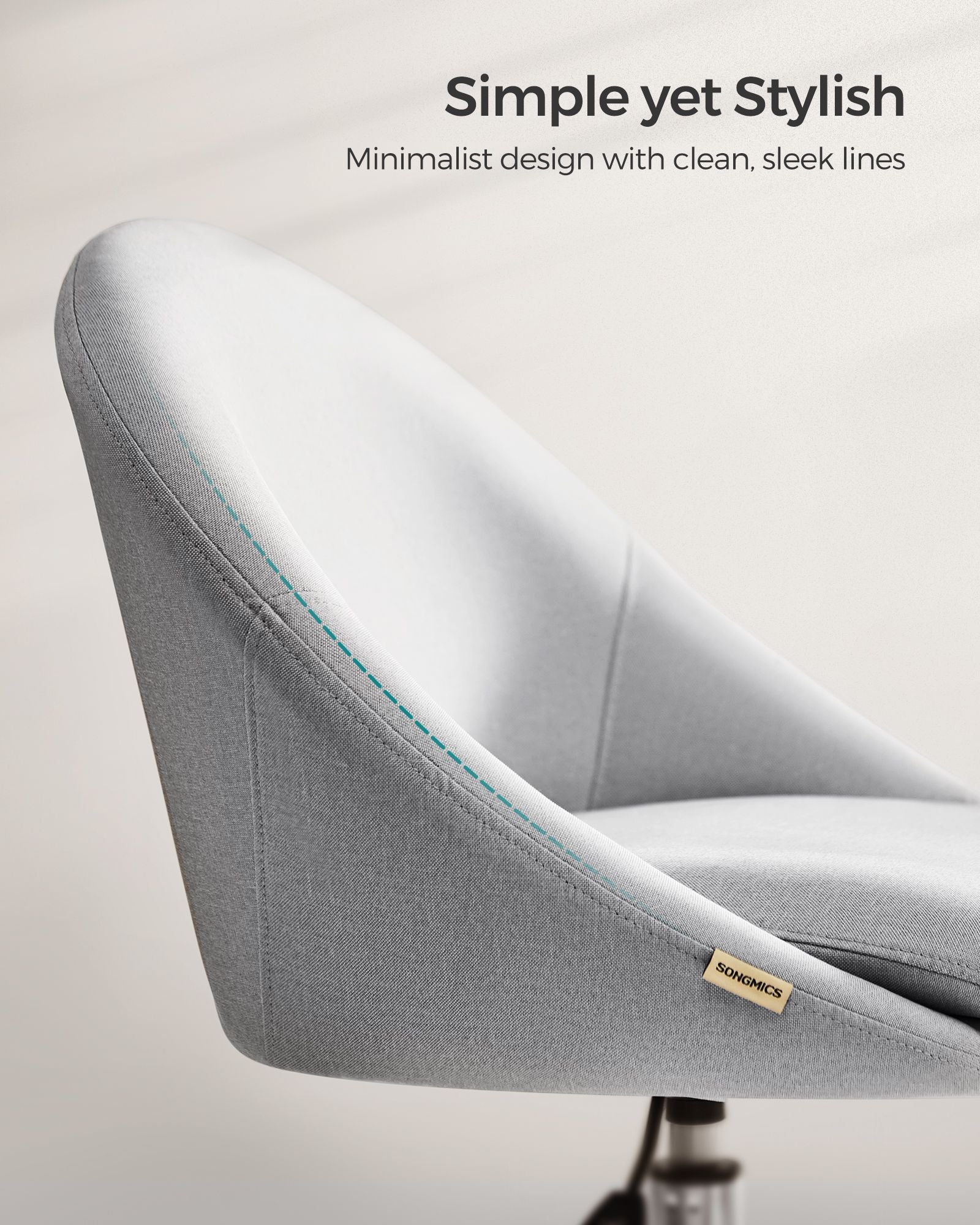 Office Chair – Foam – Dove Grey – Swivel Design with Adjustable Height