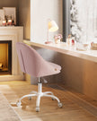 Swivel Chair – Velvet – Jelly Pink – Foam Padding, Adjustable Height
