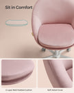 Swivel Chair – Velvet – Jelly Pink – Foam Padding, Adjustable Height