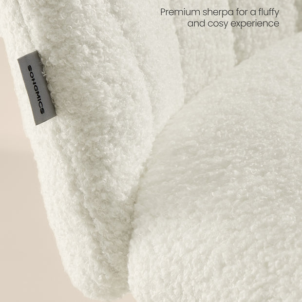 Office Chair - Adjustable - Teddy Fleece - Swivel - Foam Padded