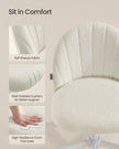 Swivel Office Chair – Teddy Fleece – Cream White – Height Adjustable with Soft Padding