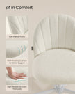 Office Chair - Adjustable - Teddy Fleece - Swivel - Foam Padded