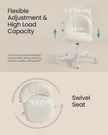 Office Chair - Adjustable - Teddy Fleece - Swivel - Foam Padded
