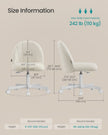 Swivel Office Chair – Teddy Fleece – Cream White – Height Adjustable with Soft Padding