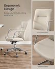 Swivel Office Chair – Synthetic Leather – Cappuccino Beige – Ergonomic Curved Backrest