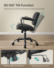 Ergonomic Desk Chair – Synthetic Leather – Ink Black – Adjustable Height with Tilt Function