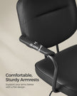 Ergonomic Desk Chair – Synthetic Leather – Ink Black – Adjustable Height with Tilt Function