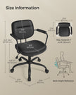 Ergonomic Desk Chair – Synthetic Leather – Ink Black – Adjustable Height with Tilt Function