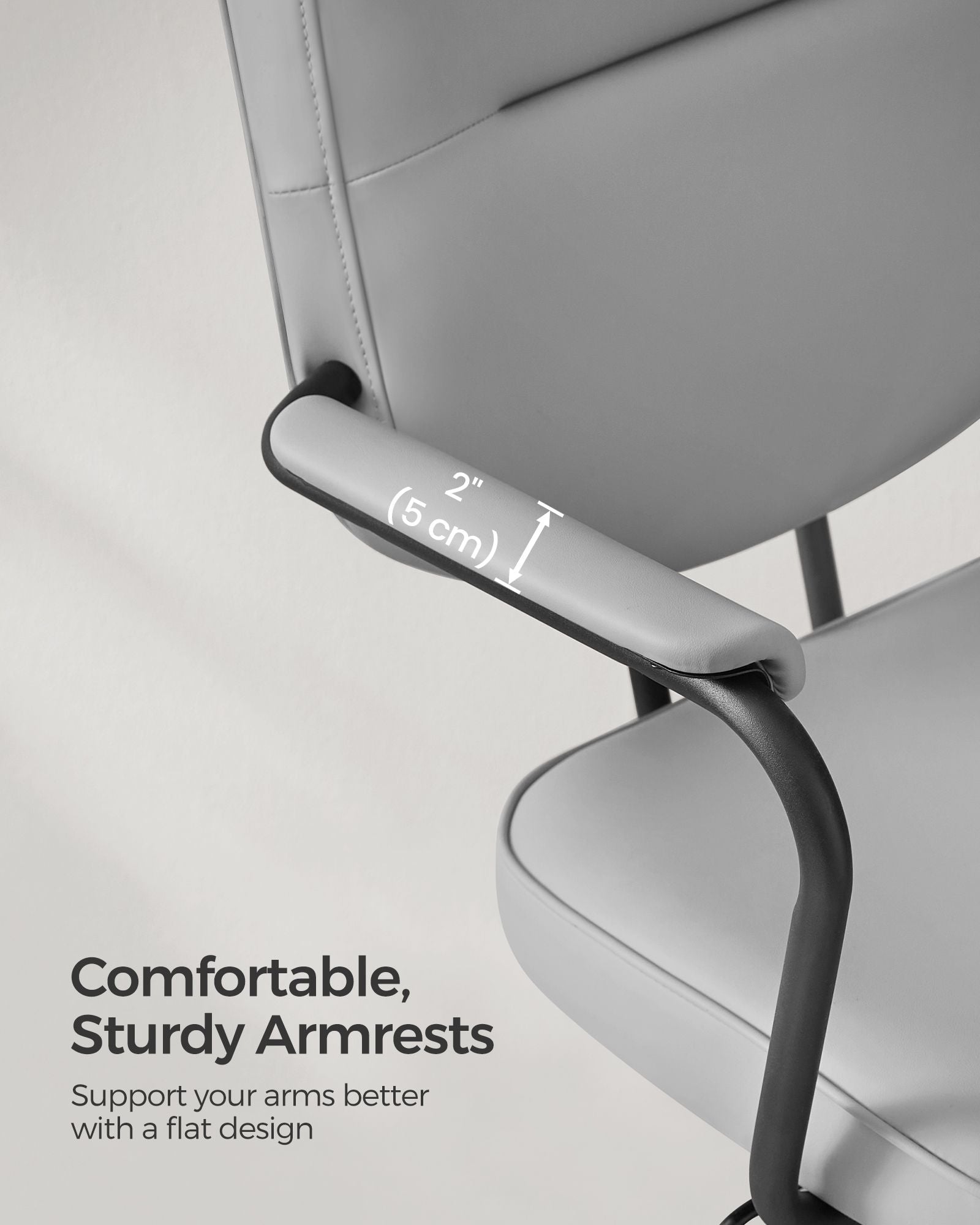 Ergonomic Desk Chair – Synthetic Leather – Dove Grey – Adjustable Height with Tilt Function