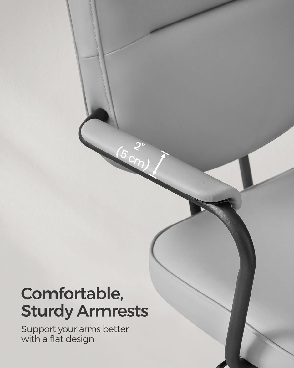 Ergonomic Desk Chair – Synthetic Leather – Dove Grey – Adjustable Height with Tilt Function