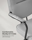 Ergonomic Desk Chair – Synthetic Leather – Dove Grey – Adjustable Height with Tilt Function