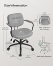 Ergonomic Desk Chair – Synthetic Leather – Dove Grey – Adjustable Height with Tilt Function