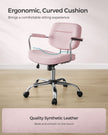 Swivel Desk Chair – Synthetic Leather – Ink Black – Ergonomic Design with Tilt Function and Adjustable Height