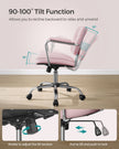 Swivel Desk Chair – Synthetic Leather – Ink Black – Ergonomic Design with Tilt Function and Adjustable Height