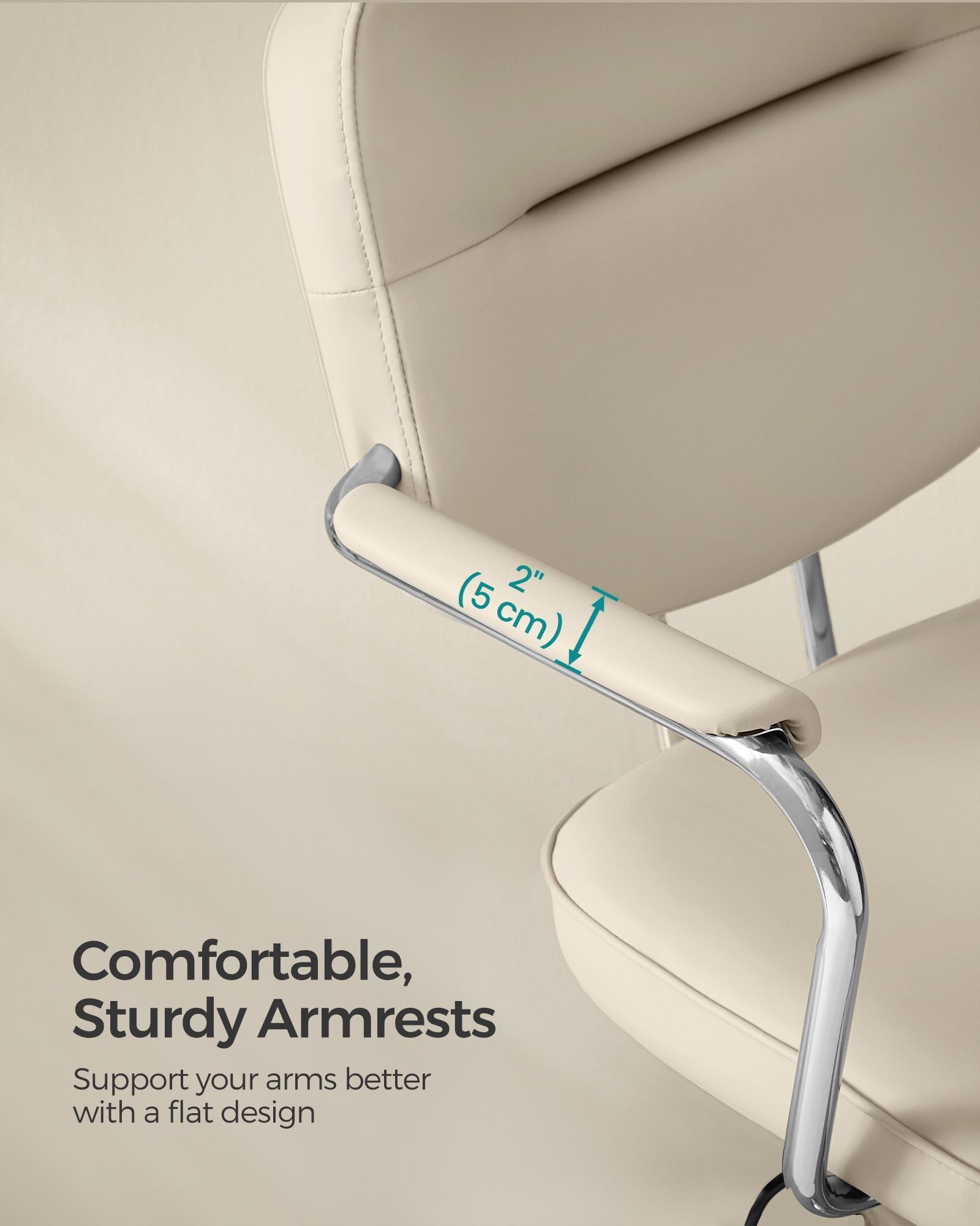 Swivel Office Chair – Synthetic Leather – Cappuccino Beige – Ergonomic Design with Tilt Function