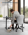 Armless Office Chair – Cotton-Linen – Dove Grey – Adjustable Height, Swivel, High Backrest