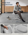 Office Chair – Cotton-Linen Fabric – Dove Grey – Adjustable Height, Swivel Design