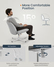 Office Chair – Cotton-Linen Fabric – Dove Grey – Adjustable Height, Swivel Design