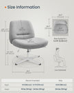 Office Chair – Cotton-Linen Fabric – Dove Grey – Adjustable Height, Swivel Design