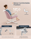 Armless Office Chair – Cotton-Linen Fabric – Jelly Pink – Adjustable Height, Swivel Design