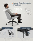 Office Chair – Cotton-Linen Fabric – Dove Grey – Adjustable Height, Swivel with Star Base and Wheels