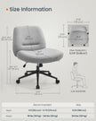 Office Chair – Cotton-Linen Fabric – Dove Grey – Adjustable Height, Swivel with Star Base and Wheels