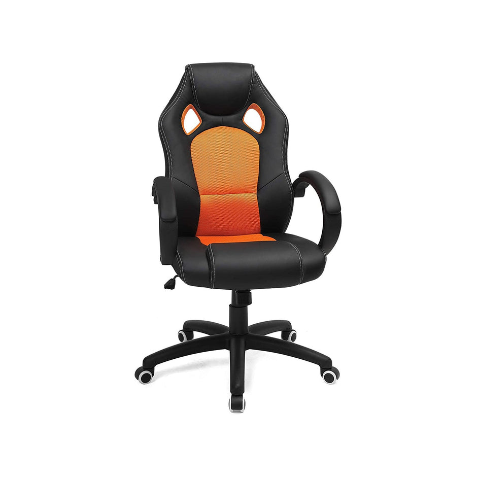 Swivel Computer Chair – PU – Blue – Racing Sport Design with Tilt Function