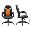 Swivel Computer Chair – PU – Blue – Racing Sport Design with Tilt Function
