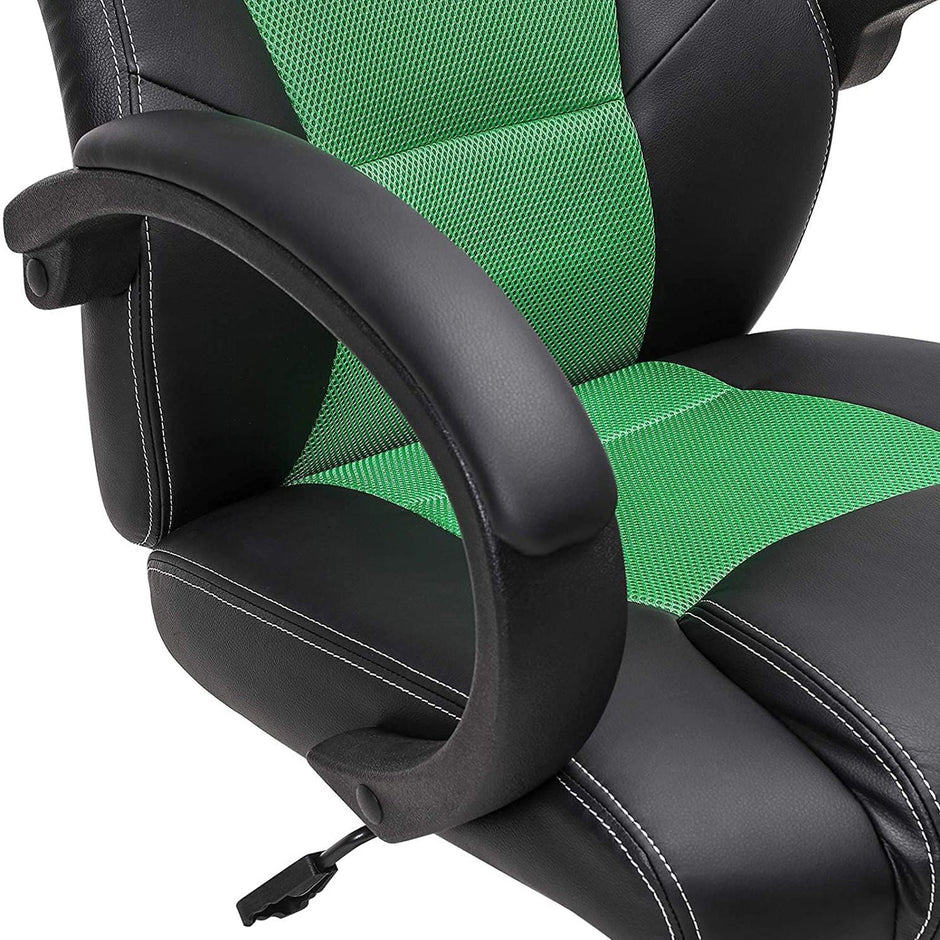 Swivel Computer Chair – PU – Blue – 360-Degree Tilt Function
