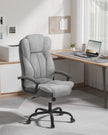 Swivel Office Chair – PU Leather – Dove Grey and Ink Black – High Back with Armrests and Tilt Function