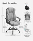 Swivel Office Chair – PU Leather – Dove Grey and Ink Black – High Back with Armrests and Tilt Function
