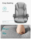 Swivel Office Chair – PU Leather – Dove Grey and Ink Black – High Back with Armrests and Tilt Function
