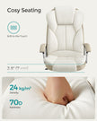 Office Chair – PU – Cream White and Camel Brown – High Back, Large Seat, Tilt Function