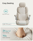 Ergonomic Gaming Chair – PU – Cream White – Height Adjustable with Tilt Function