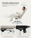 Ergonomic Gaming Chair – PU – Cream White – Height Adjustable with Tilt Function