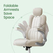 Gaming Chair – PU – White – Ergonomic Design with Adjustable Headrest and Foldable Armrests