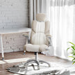 Gaming Chair – PU – White – Ergonomic Design with Adjustable Headrest and Foldable Armrests