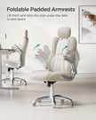 Ergonomic Gaming Chair – PU – Cream White – Height Adjustable with Tilt Function