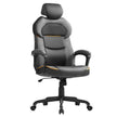 Office Chair – PU and Cotton-Linen – Classic Black – Height Adjustable, Adjustable Headrest, Padded Armrests, Tilt Function, Load Capacity 150 kg