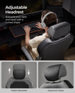 Office Chair – PU and Cotton-Linen – Classic Black – Height Adjustable, Adjustable Headrest, Padded Armrests, Tilt Function, Load Capacity 150 kg