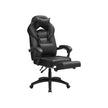 Racing Office Chair – Faux Leather – Black – Ergonomic Design with Footrest and Adjustable Headrest