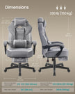 Gaming Chair – Fabric – Black and Blue – Ergonomic Design with Adjustable Headrest and Footrest