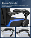 Gaming Chair – Faux Leather – Black and Blue – Ergonomic Design with Footrest and Adjustable Headrest
