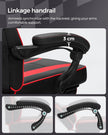 Gaming Chair – Faux Leather – Black and Red – Ergonomic Design with Adjustable Headrest and Lumbar Support