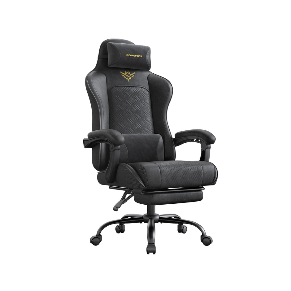Ergonomic Office Computer Desk Chair - 27.6" - Plywood, Steel, Foam - Footrest - Synchronised Armrests