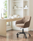 Height-Adjustable Office Chair – Linenette Fabric – Walnut Brown – Ergonomic Design